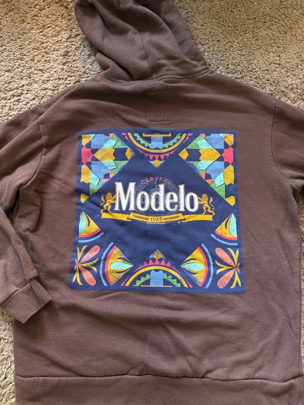 Vintage Modelo Brown Hoodie XS unisex Brewery hoodie
